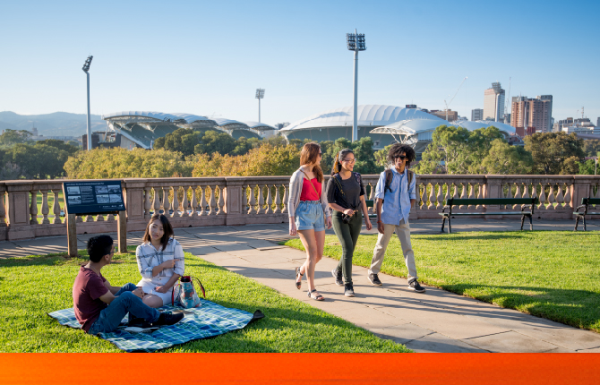 Two groups of international students that have migrated to Adelaide, Australia